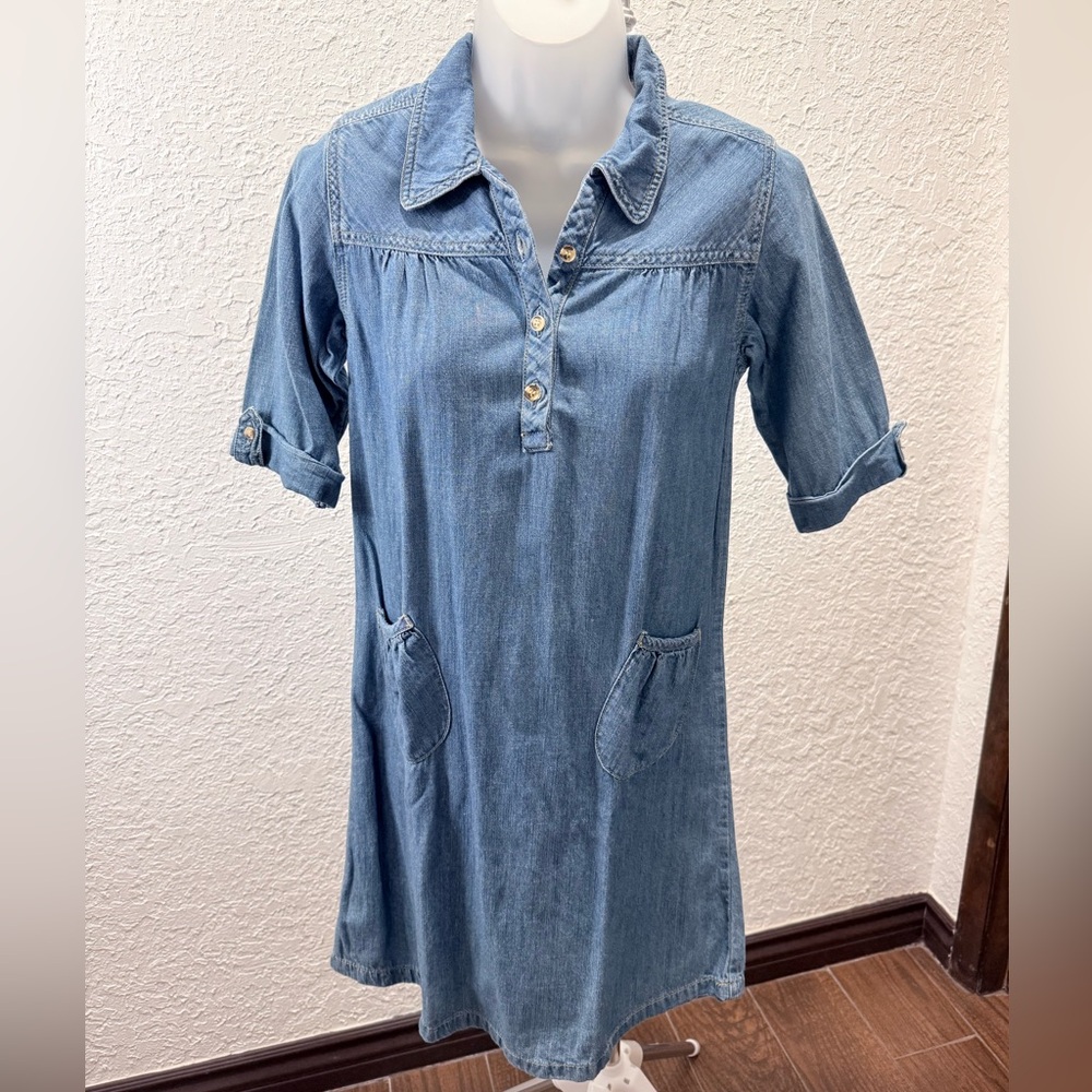 Stylish Denim Button-Up Shift Dress